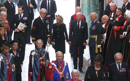 Presiden Joe Biden, Emmanuel Macron dan Tamu Asing Tiba di Westminster Abbey untuk Ibadah Pemakaman Ratu Elizabeth II