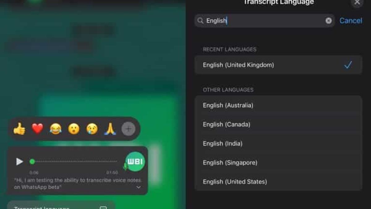 WhatsApp Uji Coba Fitur Transkripsi Pesan Suara Khusus untuk Pengguna iOS