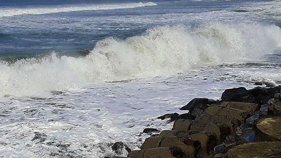 rénal sur les hautes vagues et le mauvais temps