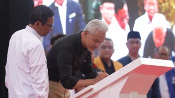 Wearing Black Clothes, Ganjar And Mahfud Sign The Declaration Of Peaceful Campaigns