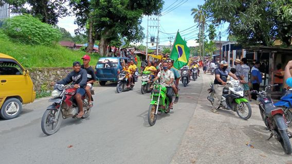 Massa Pendukung Argentina dan Brasil di Sorong Konvoi Abaikan Prokes