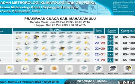 Warga Kutai Kartanegara dan Mahakam Ulu Jangan Lupa Bawa Payung, Besok BMKG Prakirakan Hujan Lebat Disertai Petir