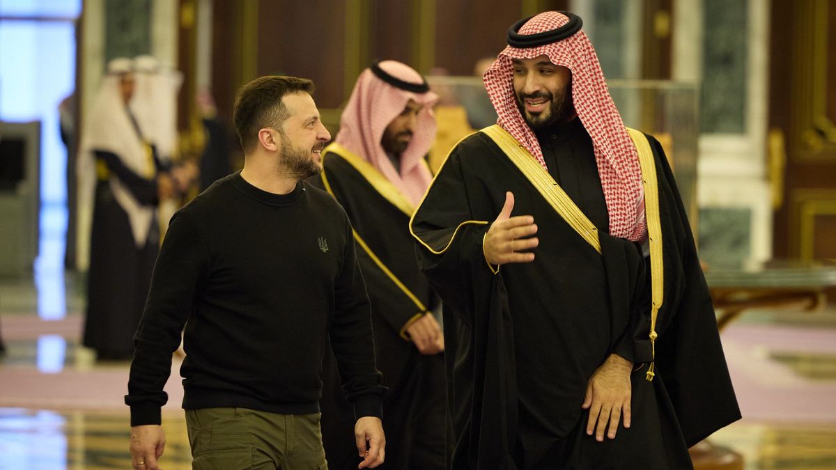 会见沙特阿拉伯王储穆罕默德·本·萨勒曼,弗拉基米尔·泽伦斯基总统巴哈斯·索鲁西·阿赫里·战争