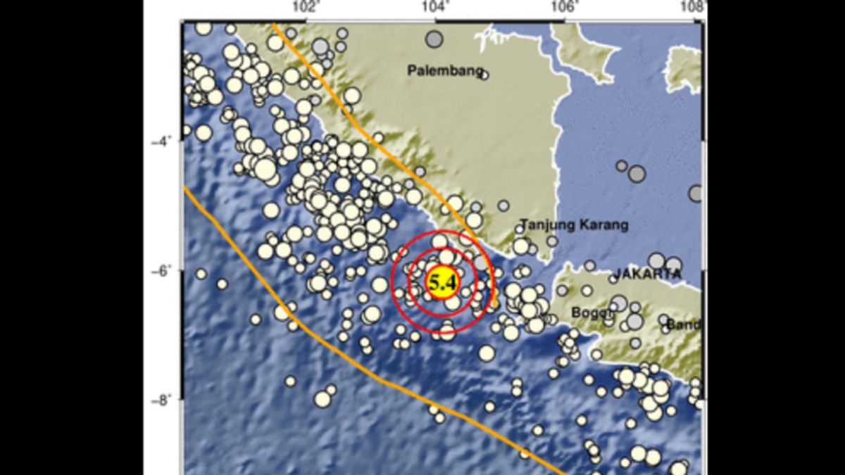 Lampung Earthquake, Magnitude 5.4