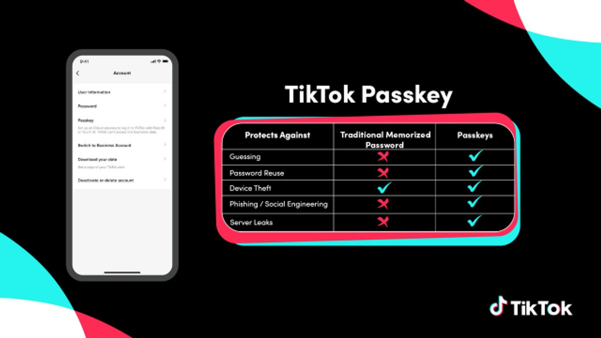 iOSのTikTokユーザーがパスキーでアカウントにログインできるようになりました