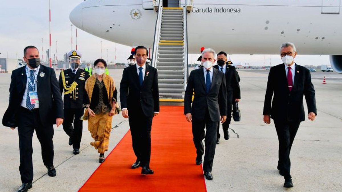 President Jokowi Arrives In Italy To Attend G20 Summit