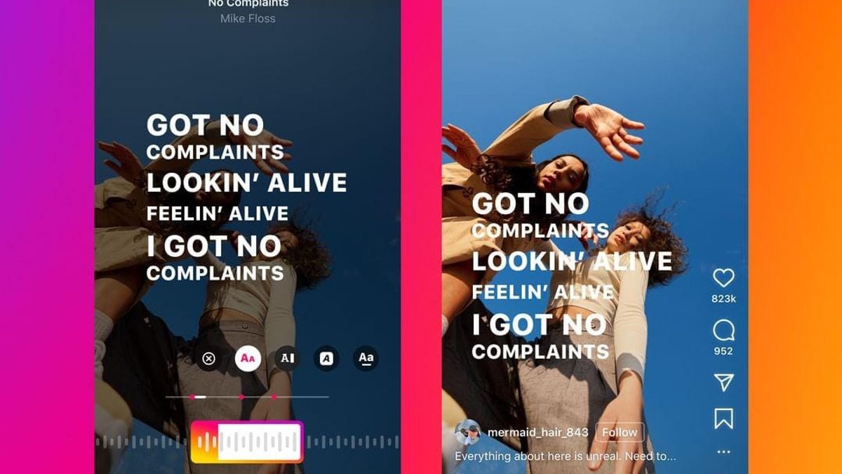 Instagram Luncurkan Fitur untuk Menambahkan Lirik Lagu ke Postingan <i>Reel</i>