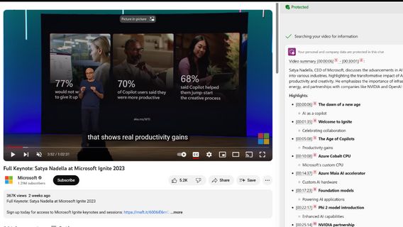 Le copilot d'IA de Microsoft a besoin de sous-titres pour résumer des vidéos YouTube