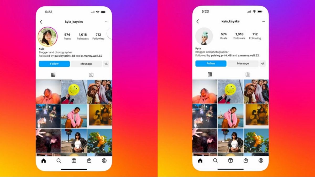 Instagram يطلق صور الملف الشخصي الديناميكية: يمكن استخدام الصور والصور الرمزية معا!