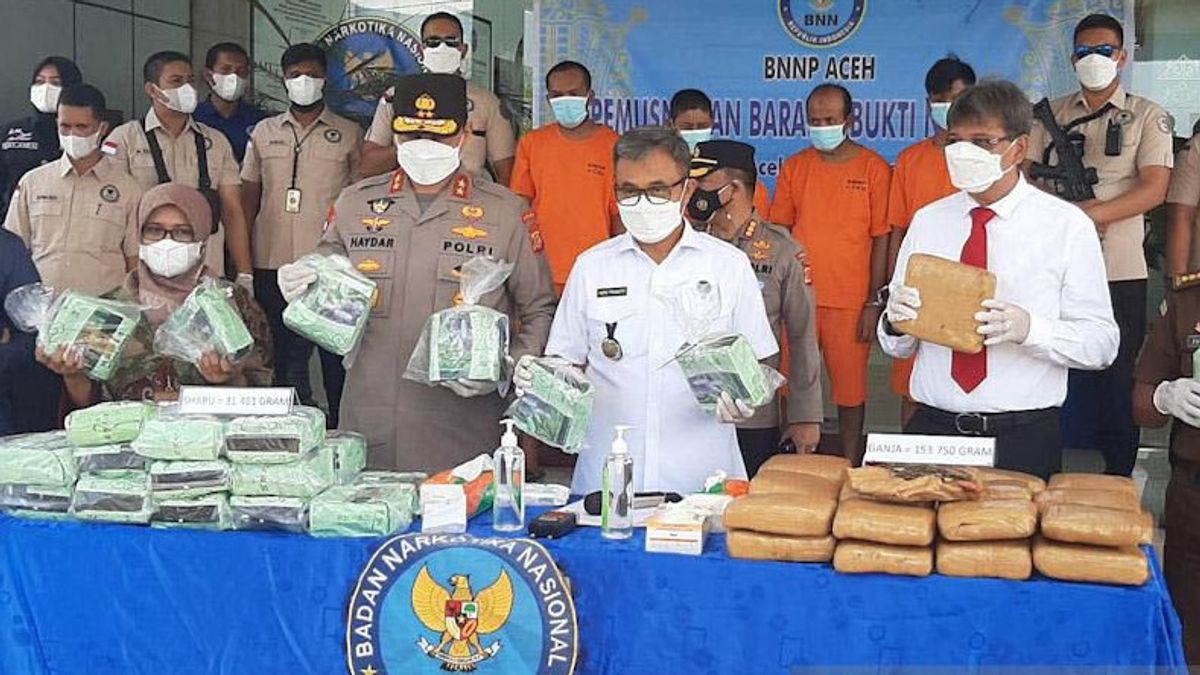 BNN Aceh Destroys Drugs Worth More Than Rp31 Billion, Perpetrators Are Threatened With The Death Penalty