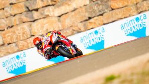 MotoGP Aragon: Come Back Marc Marquez Berakhir Prematur, Bubar Sebelum Usai Satu Putaran karena Dua Senggolan