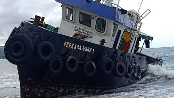 Barge Carrier Heavy Equipment Runs Aground In Karangsem Waters Bali