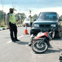警方标题模拟交通事故在MotoGP Mandalika之前