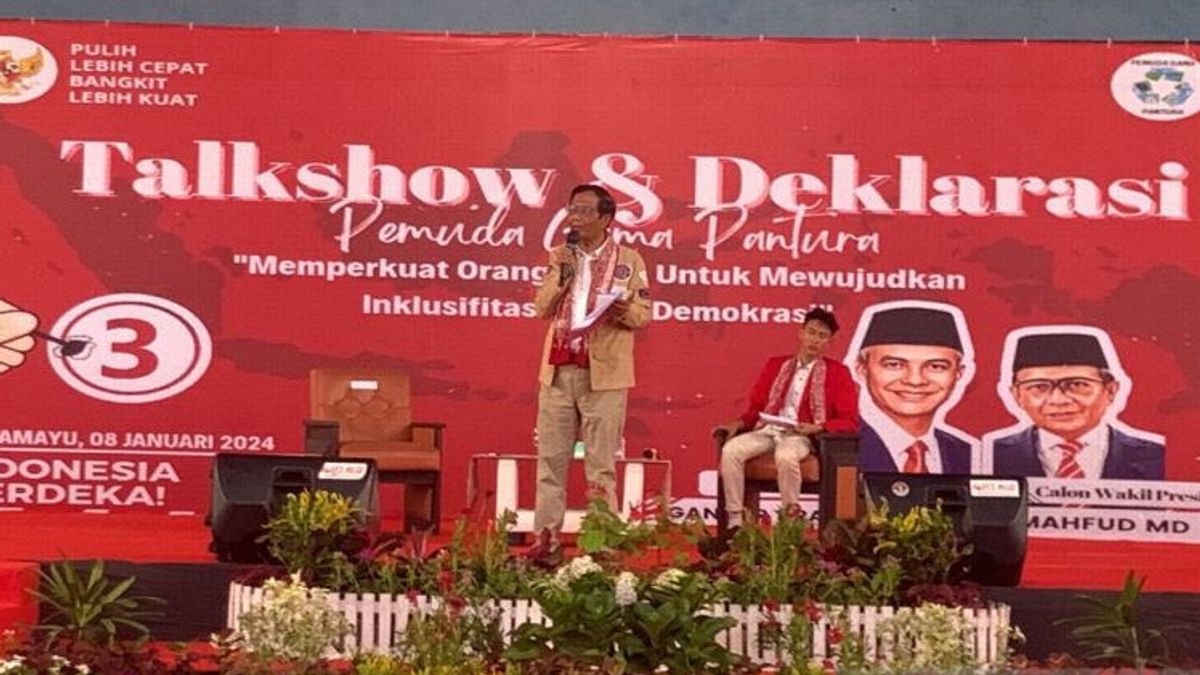 Mahfud Response Prabowo ディベートステージの外で「おしゃべり」を誘う:あなたが両方に名前を知っているなら、レンブカン