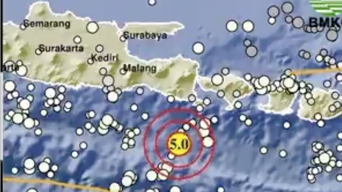 巴厘岛Jembrana地震,震级为5.0