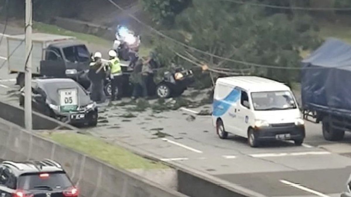 The Ringsek Car On The Pondok Ranji Toll Road Is Not A Victim Of A Single Accident, But A Victim Of A Donating Tree