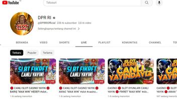 Akun YouTube DPR Diretas, Berubah Jadi Judi Online
