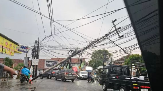 1 Hour Of Heavy Rain In Bogor, Dozens Of Houses Damaged And Electric Poles Collapsed Covering Roads