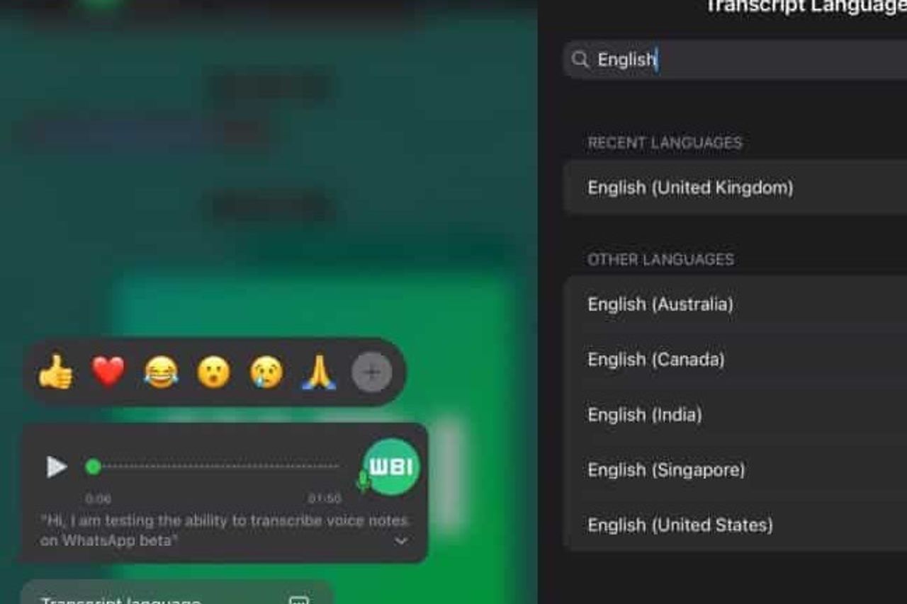 WhatsApp Trial Feature Of Special Voice Message Transcription For IOS Users