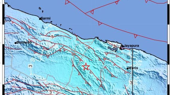 マグ5.3地震は09.25 WIBでパプアを揺るがす