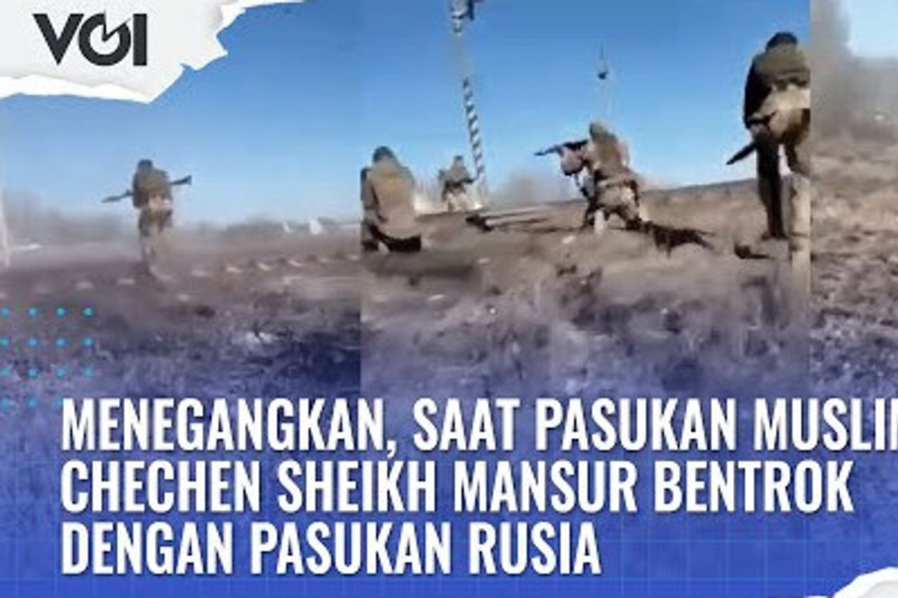 ビデオ シェイク マンスールのチェチェン ムスリム勢力がロシア軍と衝突する緊張