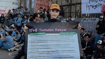 The Action Of FTV Artist Deki Sagita In Front Of The DPR Building, Asks Prabowo To Hear The People's Voice