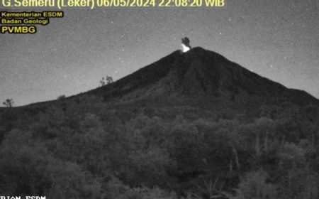 Gunung Semeru Kembali Erupsi dengan Letusan Setinggi 800 Meter