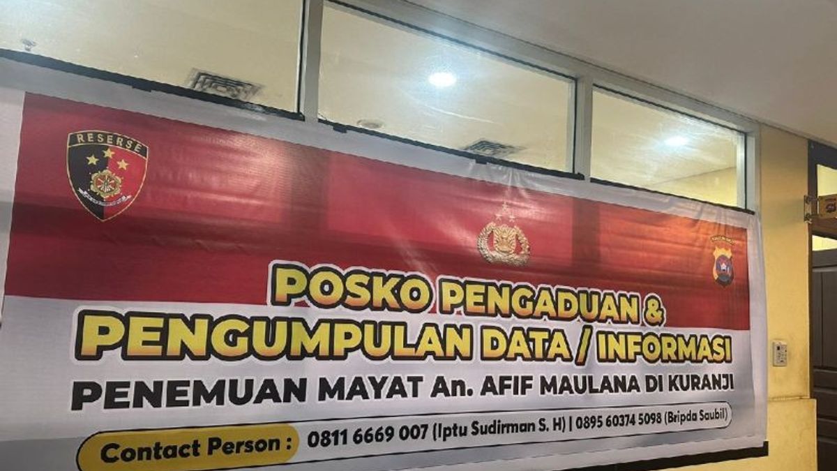La police de Sumatra occidental ouvre un poste de plainte sur le décès d’Aafif Maulana