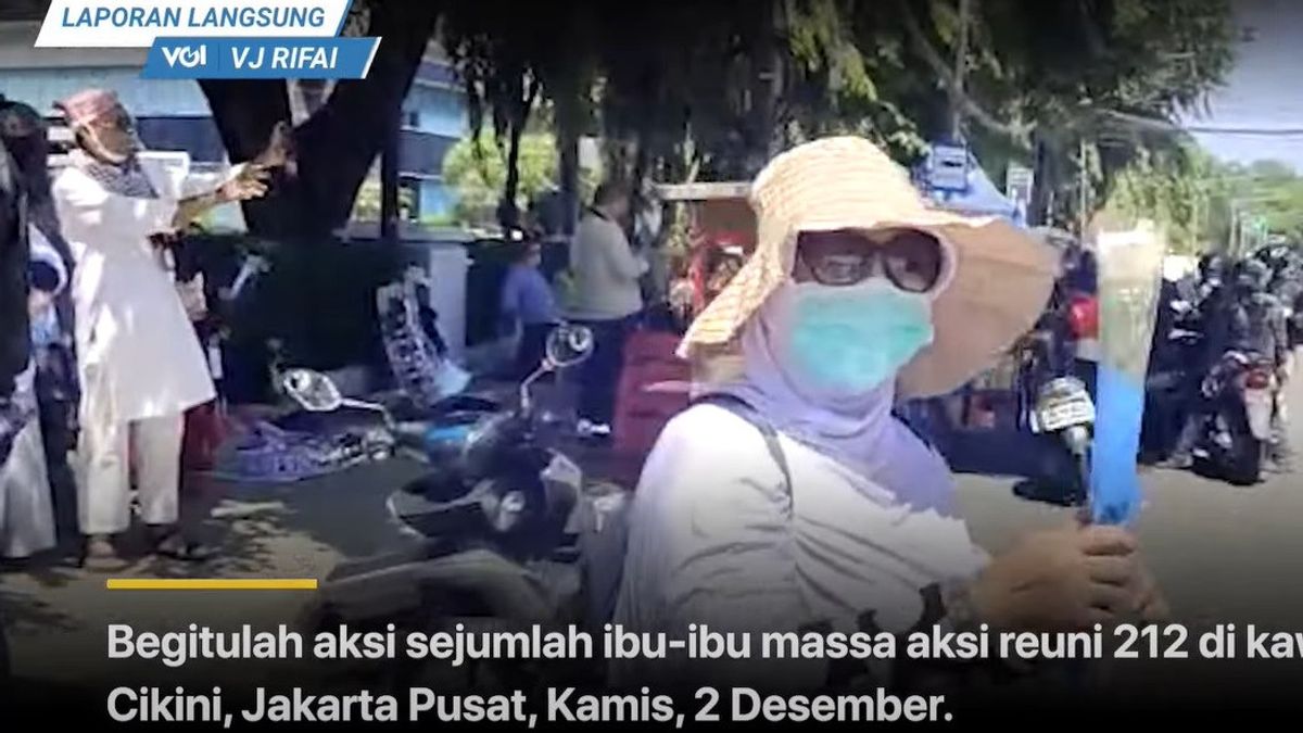 VIDEO: Tidak Bisa Masuk Area Monas, Ibu-ibu 212 Bagikan Bunga ke Pengguna Jalan