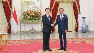 visite au palais merdeka, le vice-président chinois a salué Xi Jinping à Jokowi