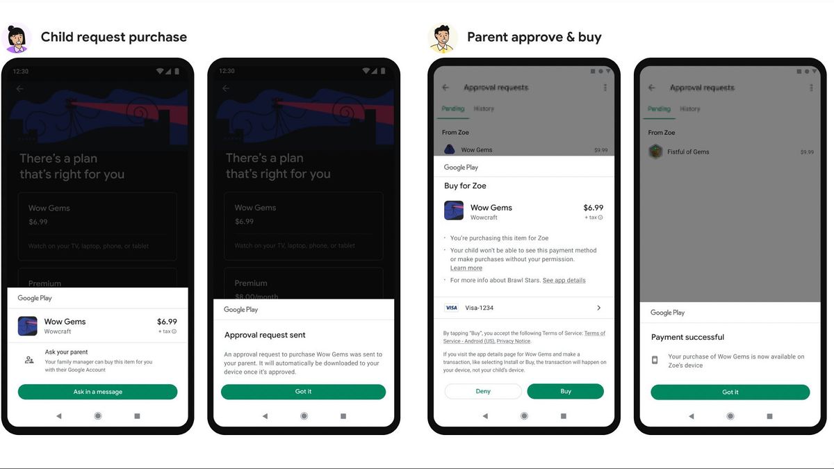 Google Play Now Allows Kids to Send Purchase Requests to Parents
