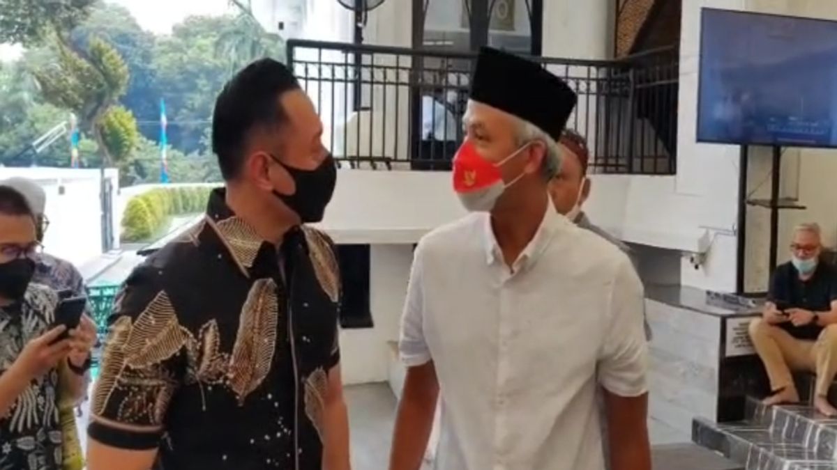 Tak Sengaja Bertemu Ganjar Pranowo Saat Salat Jumat, AHY Singgung Rakernas PDIP