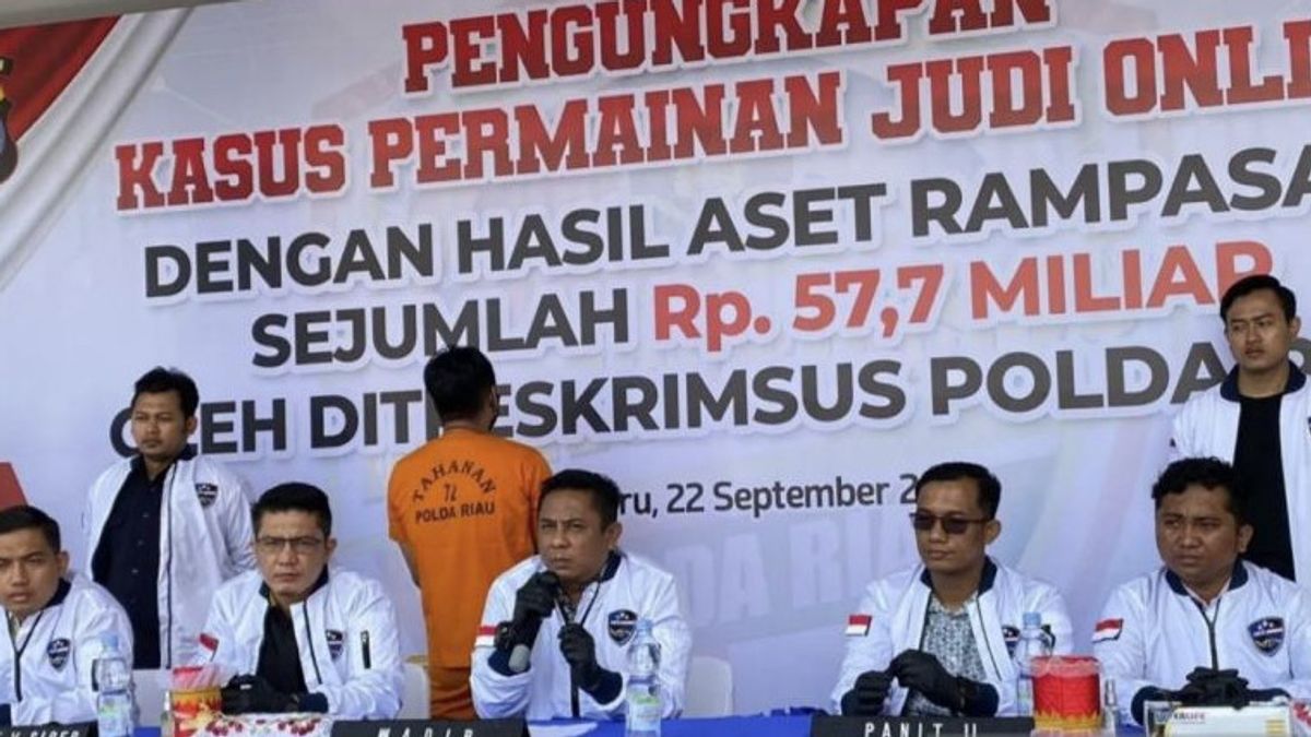 西塔警察在北干巴鲁扣押了577亿印尼盾的在线赌博附属资产