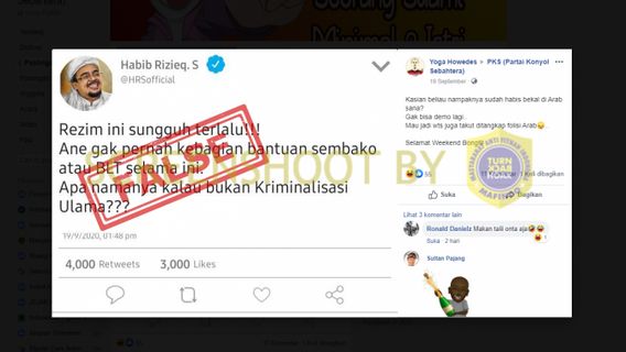 Habib Rizieq Tak Pernah Kebagian Sembako atau BLT, Ini Faktanya