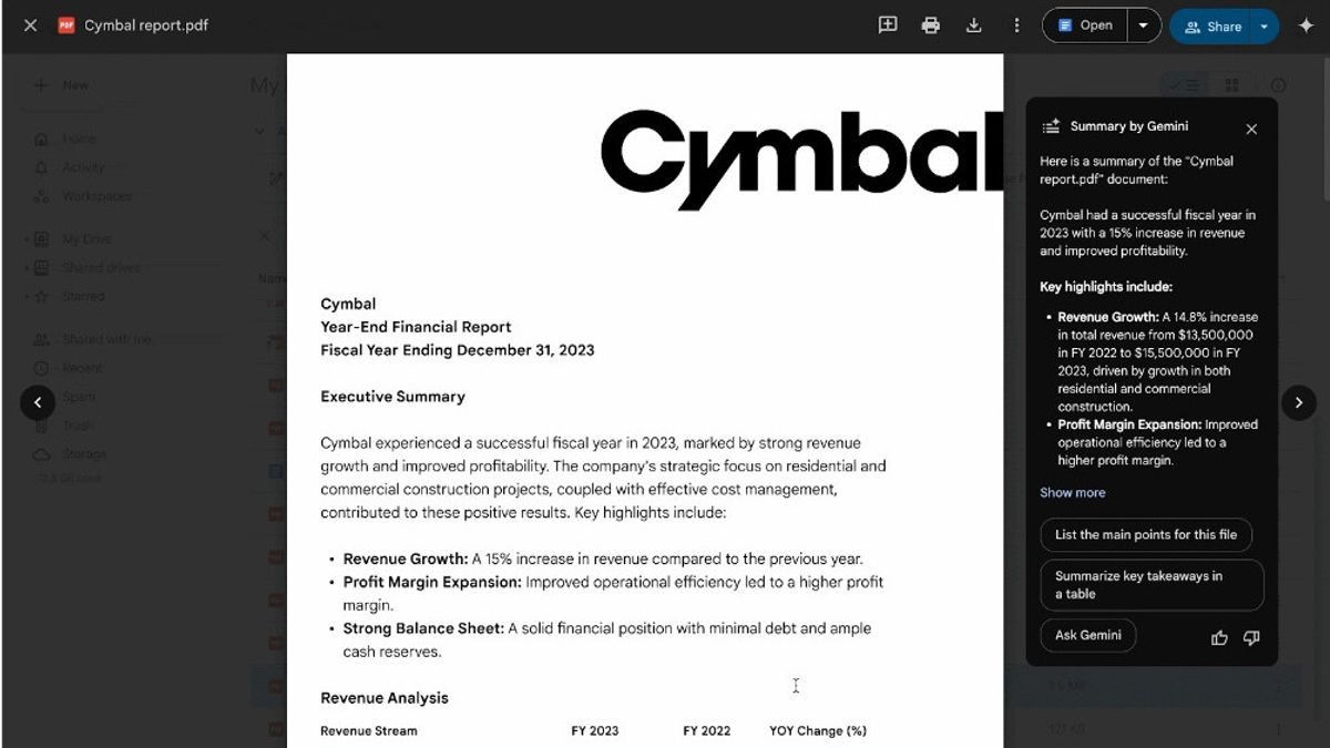 Gemini Akan Hadir di Google Drive untuk Perangkat Android dan iOS 