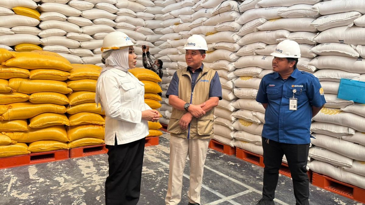 Le membre du Parlement Rahmawati Sidak Gudang Bulog à Tanjung Selor, assure que les réserves de riz Kaltara sont suffisantes jusqu'à la saison sèche