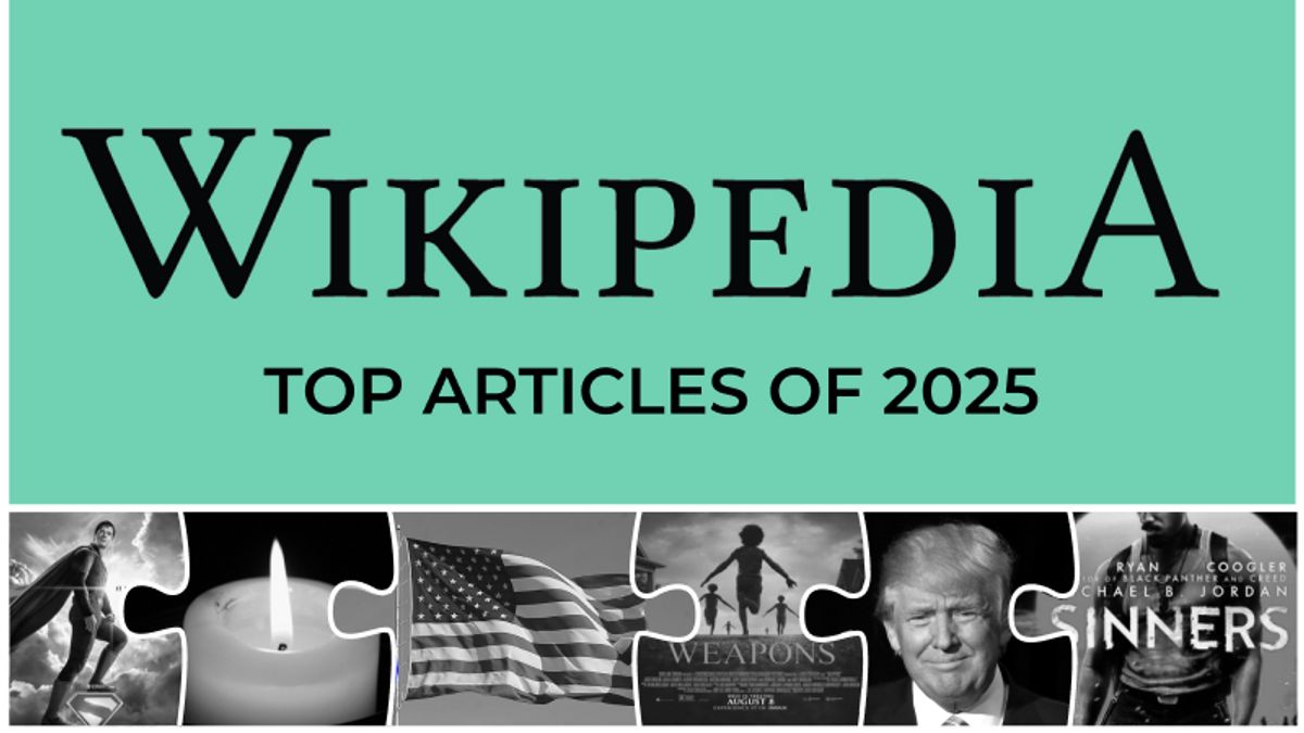 维基百科揭示了2025年最受欢迎的五篇文章，其中包括查理·柯克和唐纳德·特朗普