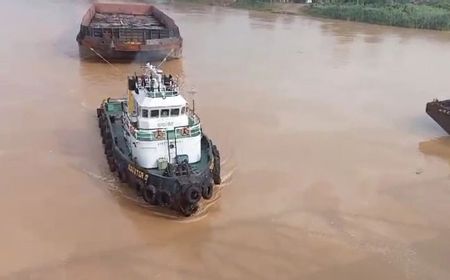 Polairud Jambi Tahan Nakhoda dan Kapal Penabrak Tiang Jembatan Aurduri 1