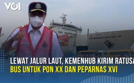 VIDEO: 428 Bus Bantuan untuk PON XX dan PEPARNAS XVI Papua 2021 Dikirim Kemenhub Lewat Jalur Laut