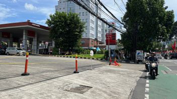 障碍墙倒塌后,Pertamina加油站Jalan Soepomo Tebet尚未投入使用