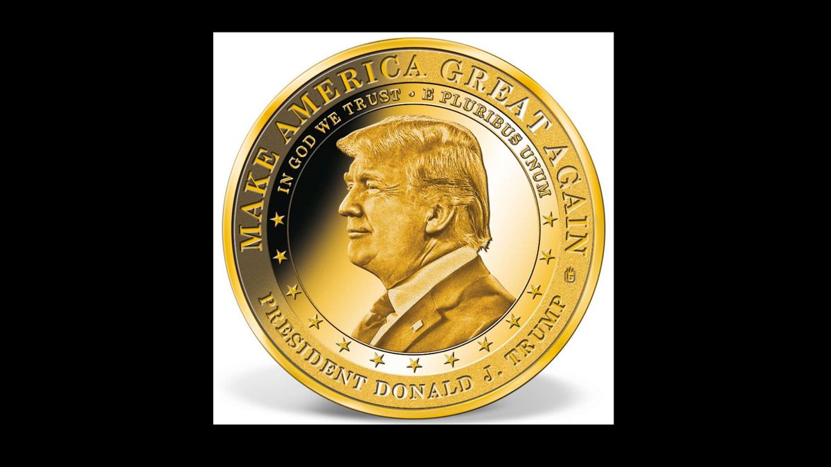 马加,唐纳德·特朗普鼓舞人心的政治模因硬币