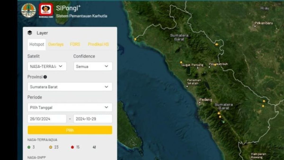 27 Sebaran Panas Terjadi di Sumbar, Hari Ini Muncul Lagi 4 Titik 