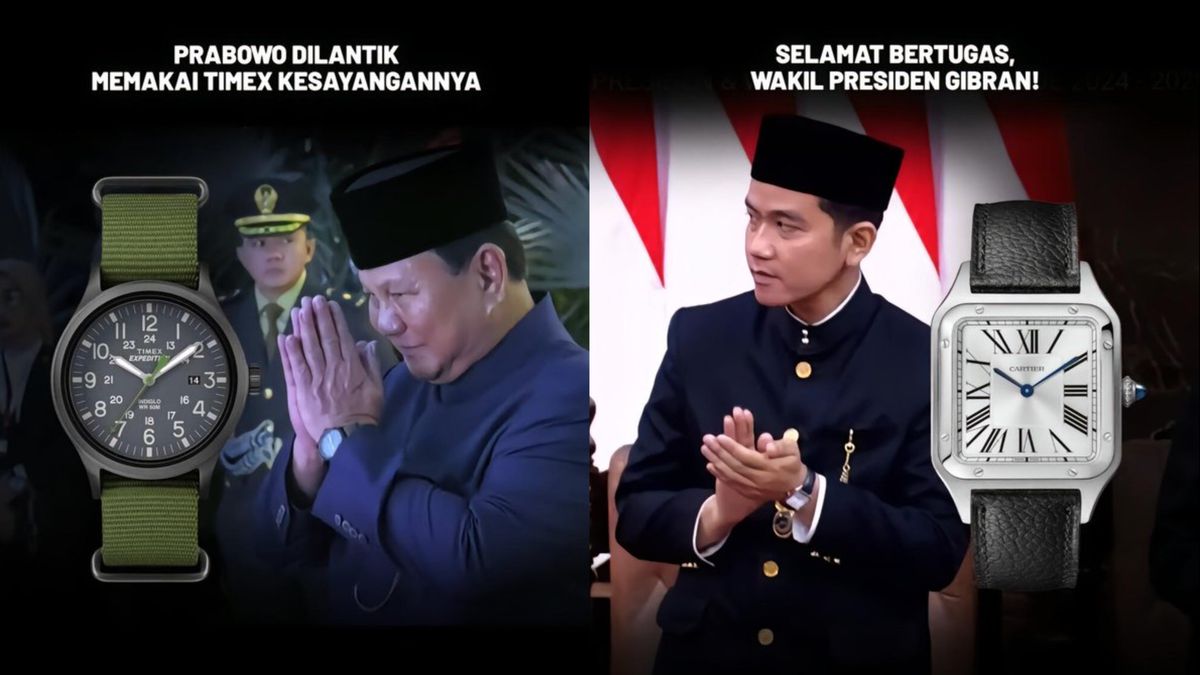 Différence de prix des montres de main Prabowo Subianto et Gibran Rakabuming lors de la cérémonie d’inauguration