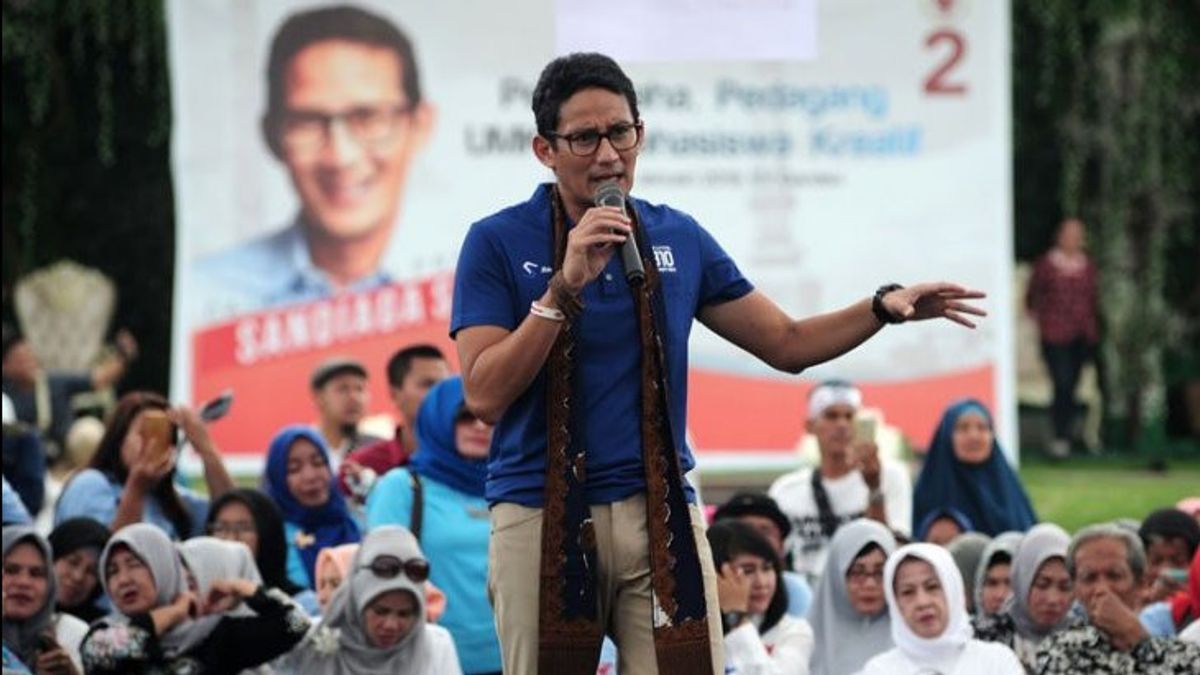 Sandiaga Menparekraf, NasDem Politician: His Statement During The Presidential Election About Jokowi Being Unable, Hoaks Dong