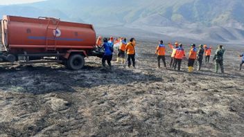 Sebagian Kebakaran di Kawasan Bromo Padam, Petugas Mulai Lakukan Pendinginan Selasa Pagi