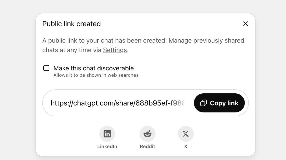 OpenAIは、ユーザーがGoogleと会話を共有できるChatGPT機能を削除します