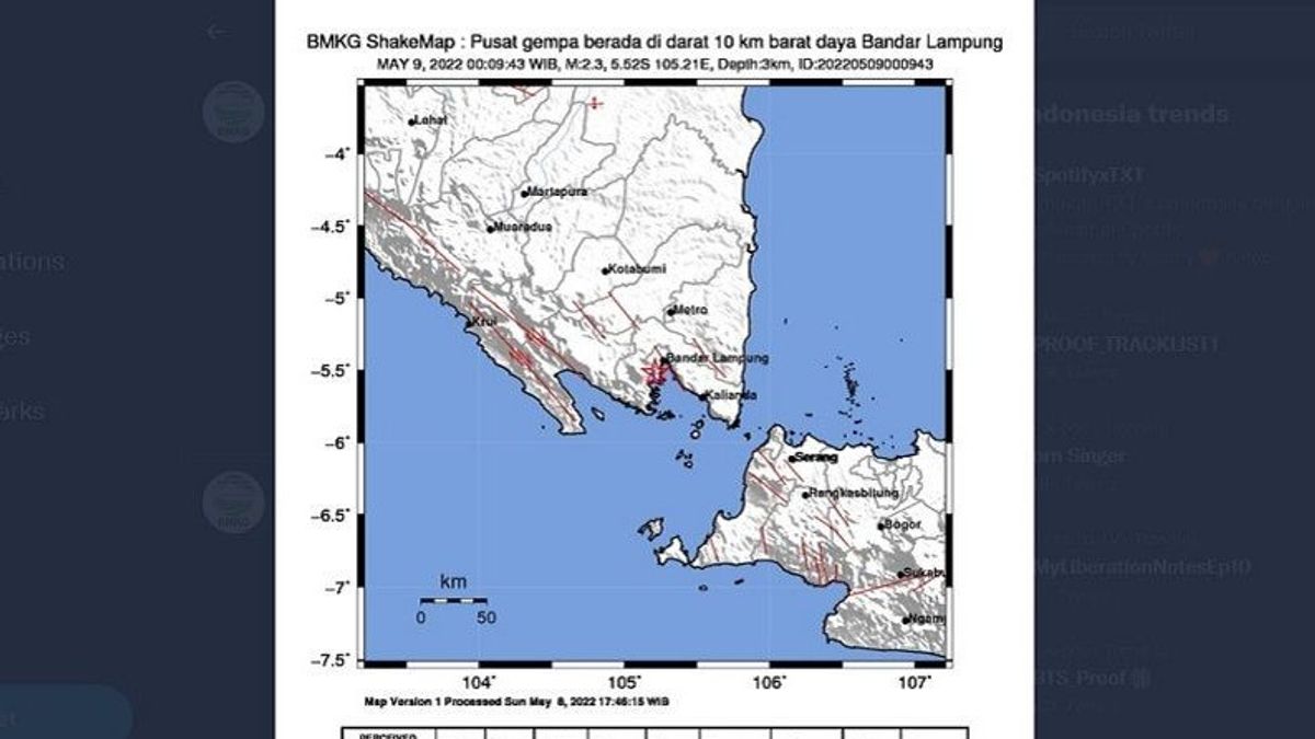 Shallow Earthquake Shakes Lampung Again