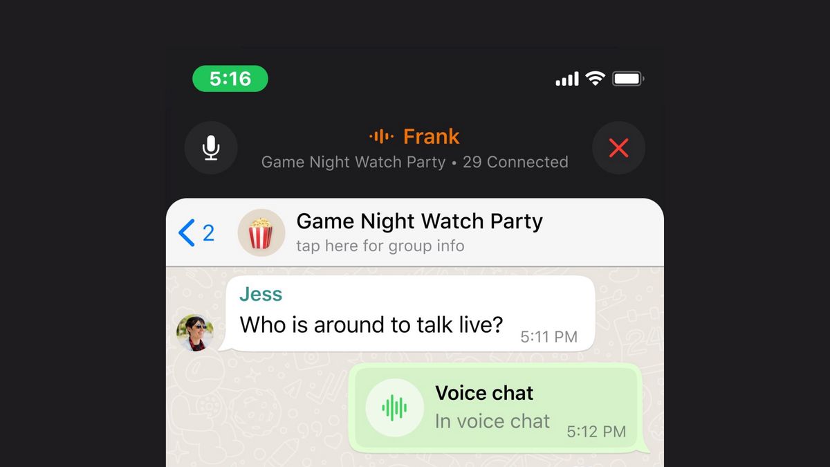 WhatsAppはiOSとAndroidで音声チャット機能を起動します