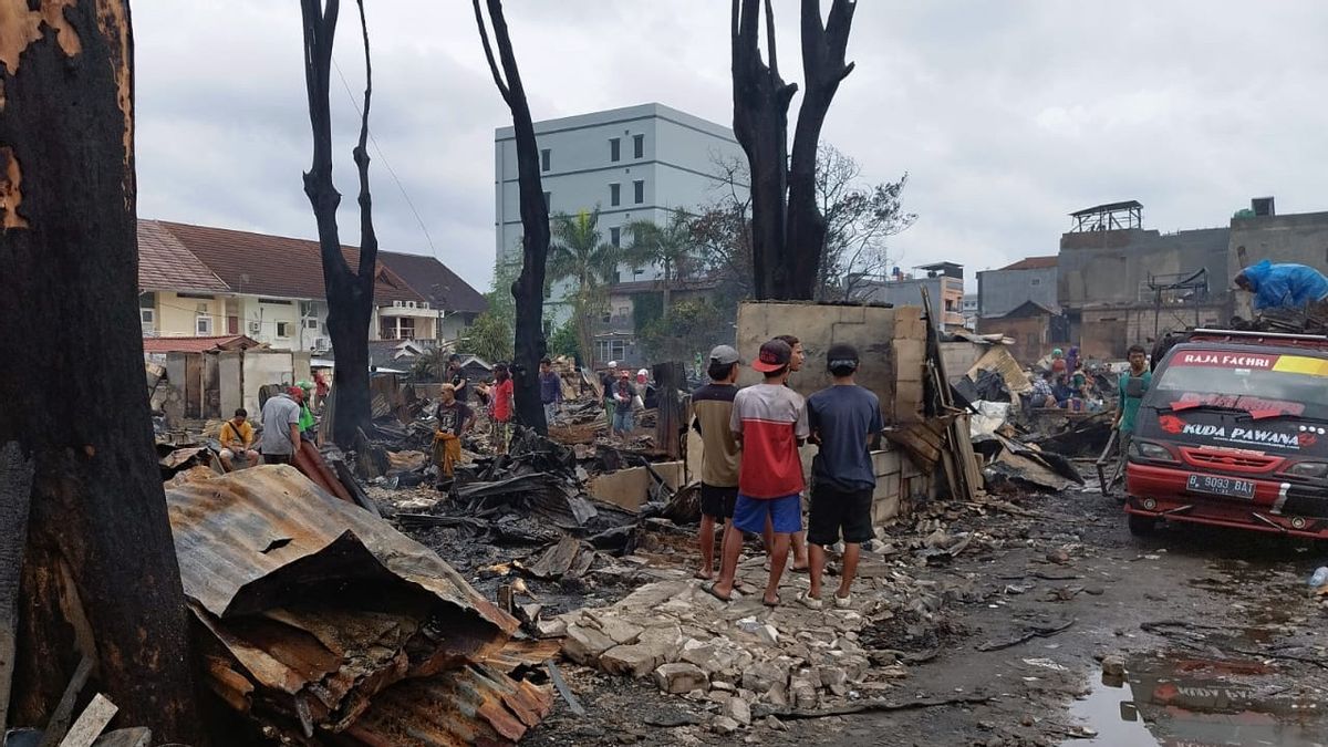 Puslabfor Police Headquarters Olah TKP At The Fire Location Of Semi Permanen Tanah Abang