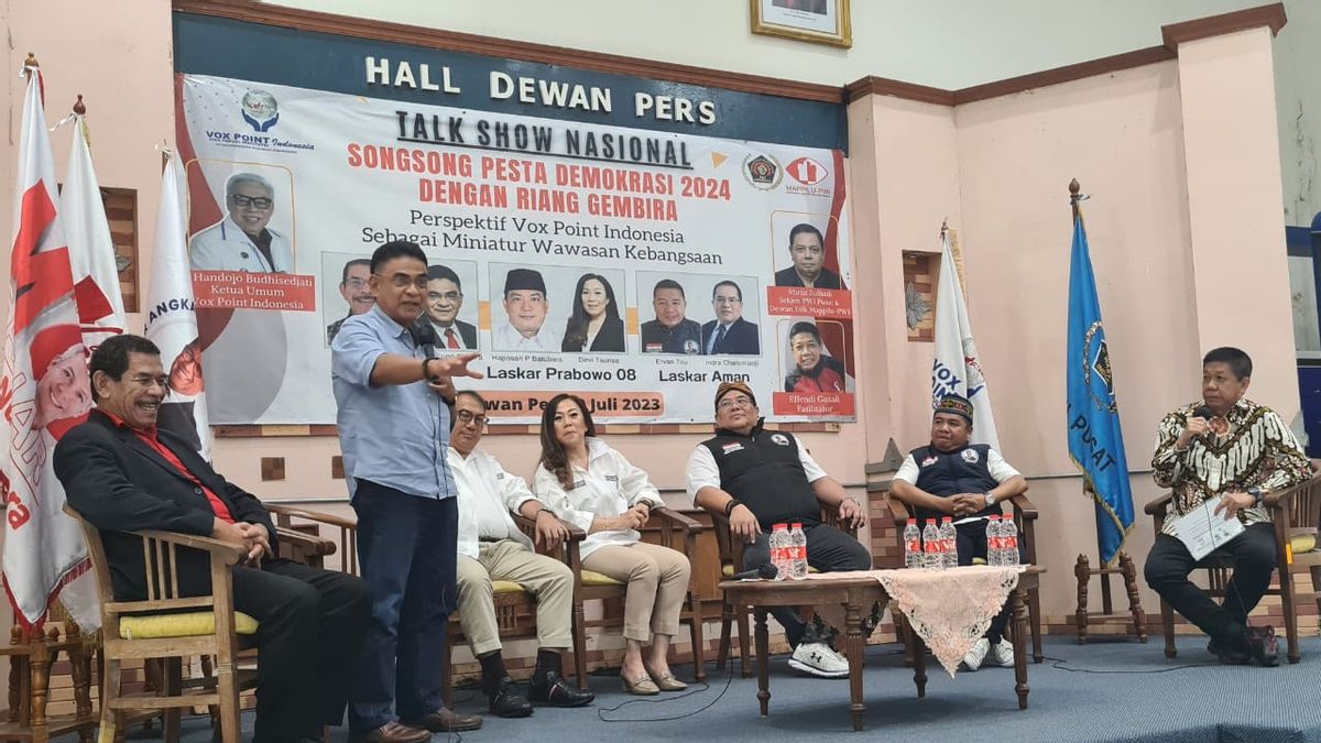 Volunteers Prabowo, Ganjar, And Anies Unite Call For Peaceful Elections